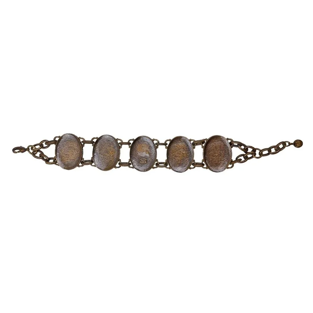 Vintage Avon Christmas Bracelet Santa Panel Nina Ricci Signed Victorian Style - Picture 2 of 7